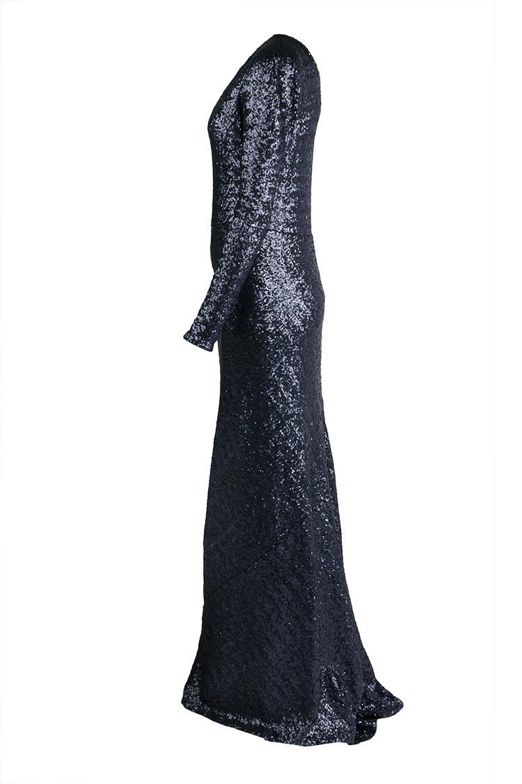 Stardust LS Gown in Navy Dresses Lucy Laurita - Leiela 