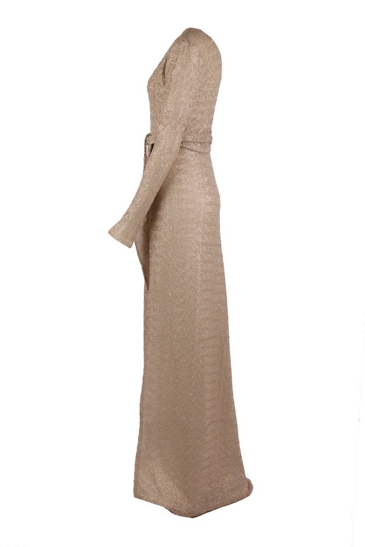Viva LS Gown in Champagne Dresses Lucy Laurita - Leiela 