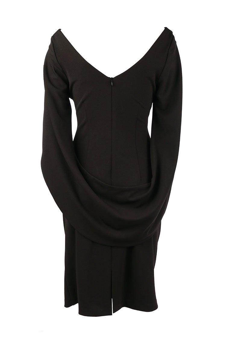 Victoria Cape Dress in Black Dresses Quba 