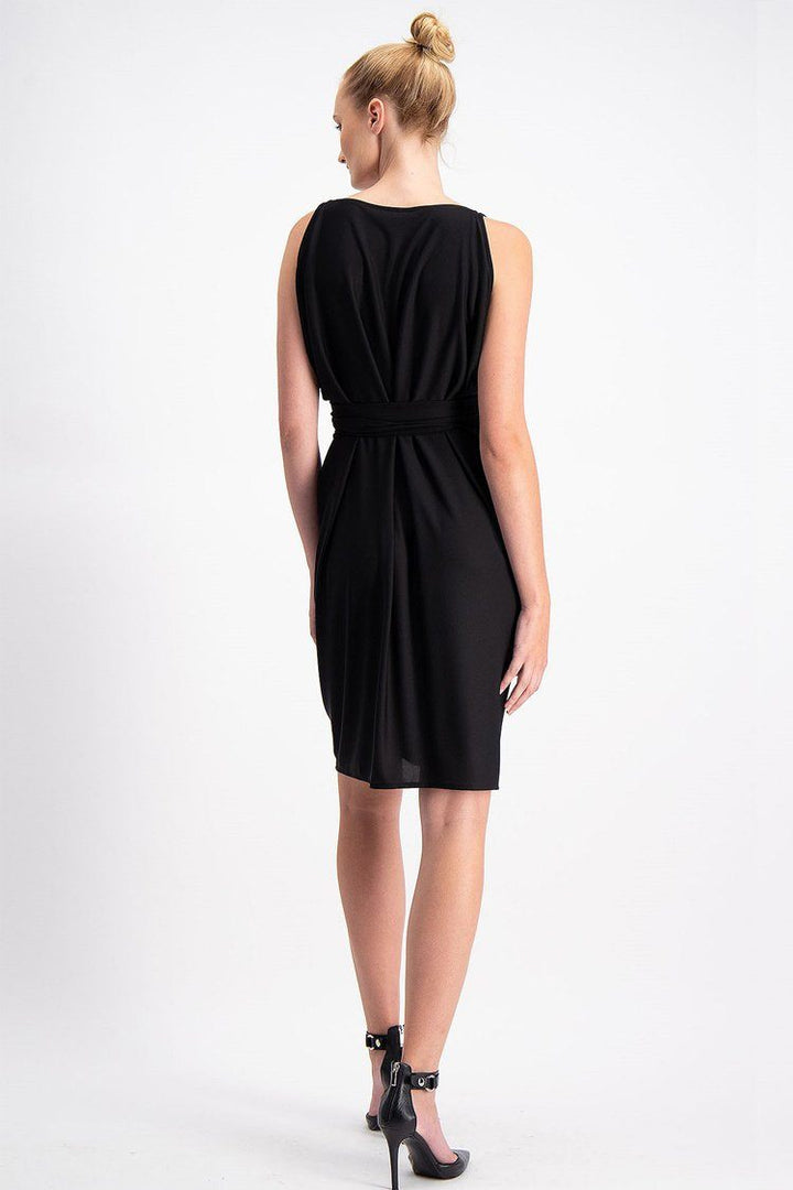 Column Drape Dress in Black Dresses Sacha Drake 